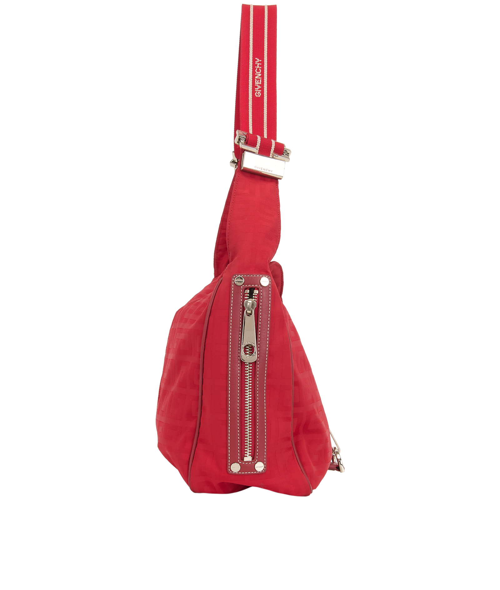 Logo Shoulder Bag, &pound;260, Handbags, Red, Nylon, Side view